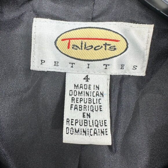 Talbots Buffalo Plaid Wool Jacket 4P‎ Gingham Check Button Down Black White - Picture 3 of 7